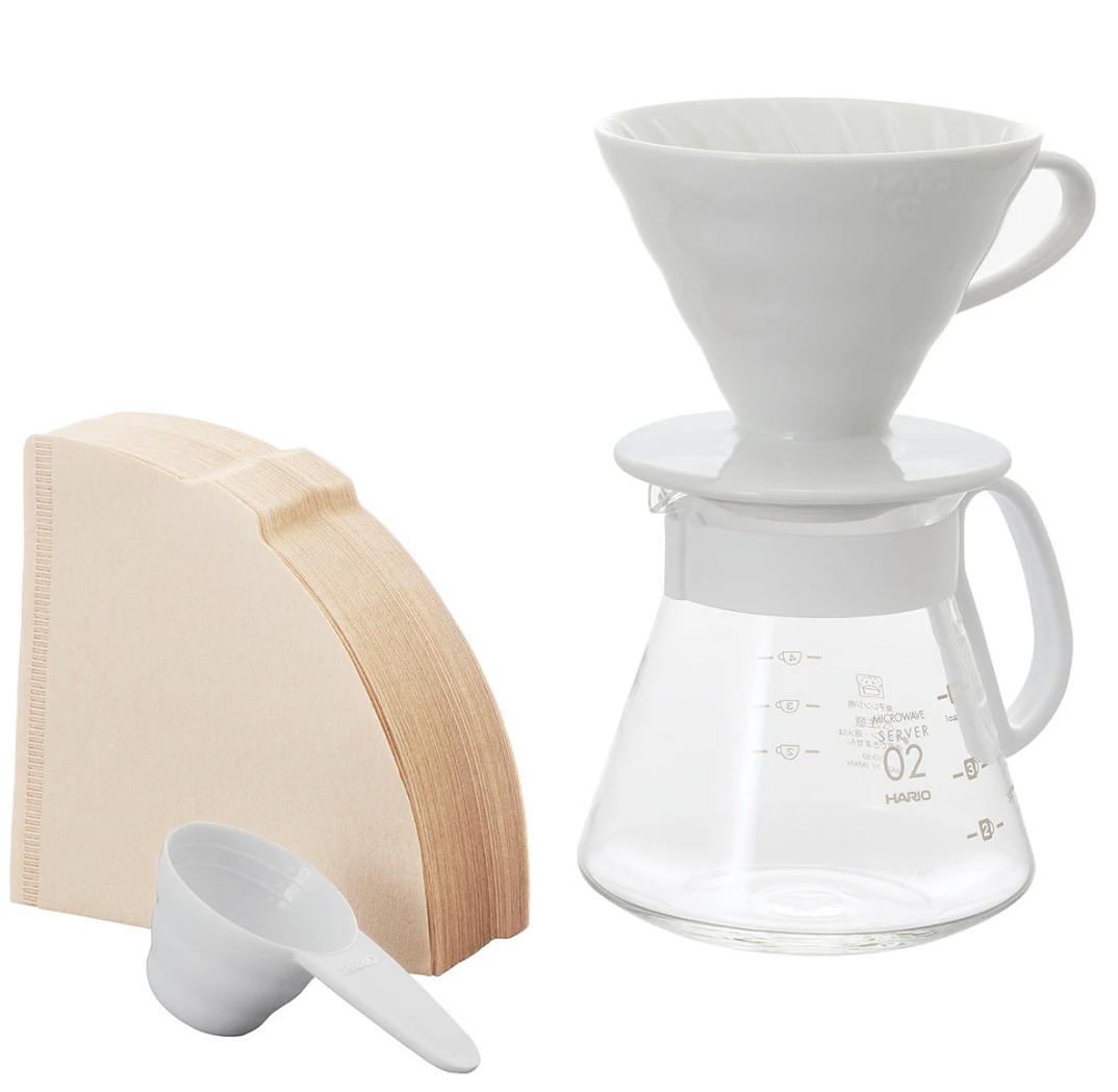 V60 Ceramic Pour Over Coffee 02 Set White